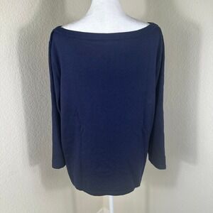 Lauren Ralph Lauren Sweater Womens 2XL Blue Preppy Minimalist Quiet Luxury